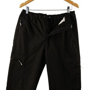 Public‎ Record Black Cargo Pants Men's Large Elastic Waist Zip Pockets Outdoor